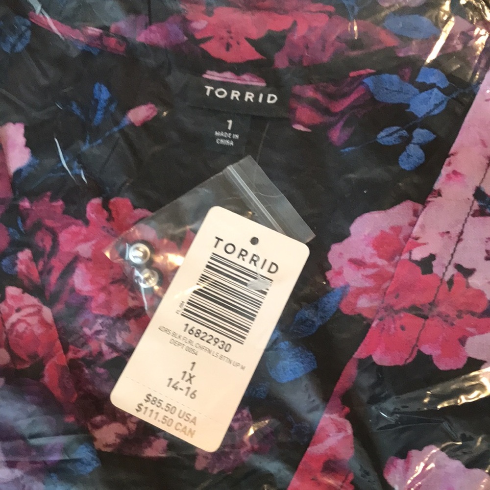NWT Torrid 1X black chiffon floral maxi dress - Picture 9 of 10